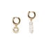 ფოტო #2 პროდუქტის 18K Gold Plated Freshwater Pearls and Smiley Face Charm - Hailey Earrings For Women