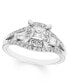 ფოტო #1 პროდუქტის Diamond Princess Halo Engagement Ring (1 ct. t.w.) in 14K White Gold