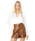 PAIGE 298355 Womens Faux Wrap Smocked Bodysuit White Size S