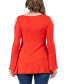 ფოტო #2 პროდუქტის Women's Criss Cross Long Sleeve Top