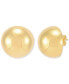 ფოტო #3 პროდუქტის Polished Half Bead Stud Earrings in 14k Gold