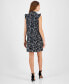 ფოტო #2 პროდუქტის Women's Printed Tie-Neck A-Line Dress