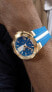 GUESS Gold-Tone Chronograph Watch Blue