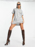 Фото #4 товара Nike Essential mini swoosh t-shirt dress in grey
