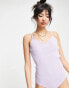 Vero Moda – Strick-Body aus Baumwollmix in Flieder - PURPLE