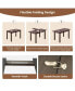 Extendable Dining Table Folding Rubber Wood Table for 4 People with Safety Locks