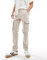 French Connection cotton twill cargo trousers in stone