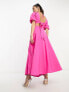 Forever New Petite puff sleeve maxi dress in pink