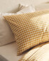 Cotton check pillowcase