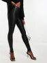 Фото #1 товара Spanx faux leather high waist sculpting leggings in black