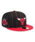 Фото #1 товара Men's Black, Red Chicago Bulls Pinstripe Two-Tone 59FIFTY Fitted Hat