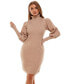 Фото #1 товара Women's Puff Sleeve Quilted Sweater Dress