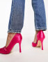 Public Desire Vanity cut out court heel in hot pink satin Розовый, 37 - фото #3