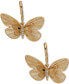 Gold-Tone Pavé Butterfly Drop Earrings