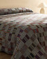 Multicoloured patchwork cotton bedspread