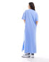 ASOS DESIGN oversized midaxi t-shirt dress in blue