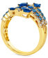 ფოტო #4 პროდუქტის Multi-Sapphire (2 ct. t.w.) & Nude Diamond (1/2 ct. t.w.) Ombré Statement Ring in 14k Gold