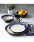 Couture Bands 16-piece Dinnerware Set Blue, Service for 4