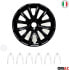Фото #13 товара OMAC Hubcap Wheel Cover Set 16 Inch Compatible with Car Made of Pa66 M20 + PP ABS Material Steel Rims Wheel Centre Caps 1 Set (4 Pieces) Black/White Front and Rear