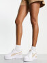 Puma Mayze platform trainers in white and oatmeal