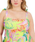 Фото #3 товара Plus Size Costa Bella Tie-Strap Tankini Swim Top