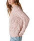 Фото #3 товара Women's Shine Cable Knit Crewneck Sweater