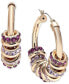 Серьги INC Gold-Tone Purple Crystal Hoops