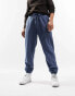 ASOS DESIGN oversized joggers in navy polar fleece