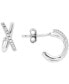 ფოტო #1 პროდუქტის Cubic Zirconia Crossover Extra Small Huggie Hoop Earrings, 0.43"