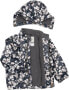 Regenjacke mit Blumen-Muster + Fleece-Futter, blau, Gr. 110/116, 1 St