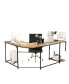 Фото #1 товара Reversible L-Shaped Computer Study Table with Shelves