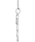 ფოტო #3 პროდუქტის Diamond Tinker Bell Key Pendant Necklace (1/10 ct. t.w.) in Sterling Silver, 16" + 2" extender