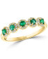 ფოტო #1 პროდუქტის Emerald (1/3 ct. t.w.) & Diamond (1/6 ct. t.w.) Five Stone Halo Ring in 14k Gold