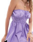 ASOS DESIGN mini bandeau sundress with ruched bust detail in lavender