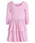 Big Girls Ribbed-Knit Tiered Ruffled Dress, Created for Macy's