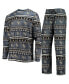 ფოტო #1 პროდუქტის Men's Charcoal UCF Knights Ugly Sweater Long Sleeve T-shirt and Pants Sleep Set