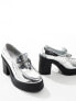 ASOS DESIGN loafers in silver faux leather