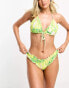 Фото #8 товара Vero Moda frill bikini bottoms in lime snake print