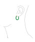 Фото #3 товара Green Jade Green Round Bamboo Natural Jade Hoop Earrings For Women Gold Plated Sterling Silver 1.2 Inch Diameter