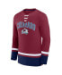 Фото #2 товара Men's Burgundy Colorado Avalanche Back Pass Lace-Up Long Sleeve T-shirt