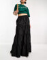 Фото #2 товара COLLUSION tiered maxi skirt in black