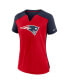 Women's Red, Navy New England Patriots Impact Exceed Performance Notch Neck T-shirt