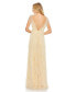 Фото #2 товара Women's Embellished Illusion Cap Sleeve Gown