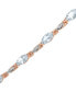 ფოტო #2 პროდუქტის Aquamarine (4 ct. t.w.) & Diamond (1/20 ct. t.w.) Link Bracelet Set in Sterling Silver & Rose-Gold Plate