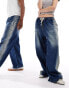 Фото #1 товара COLLUSION unisex baggy skate jeans in midwash