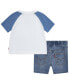 ფოტო #2 პროდუქტის Baby Boys Bear Raglan T-shirt and Shorts Set
