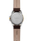 ფოტო #4 პროდუქტის Men's Quartz Analog Premium Dress Leather Brown Watch 44mm