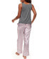 ფოტო #3 პროდუქტის Women's Alania Pajama Tank & Pants Set
