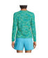 ფოტო #2 პროდუქტის Petite Crew Neck Long Sleeve Rash Guard UPF 50 Swim Tee