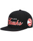 ფოტო #2 პროდუქტის Men's Black Atlanta Hawks Hardwood Classics Script 2.0 Snapback Hat